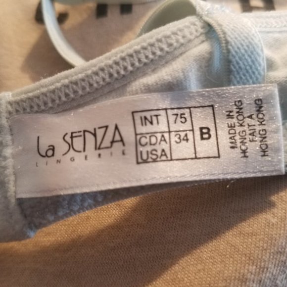 Powder Blue Lace and Rhinestone Push Up Bra With Underwire From La Senza - Picture 4 of 4